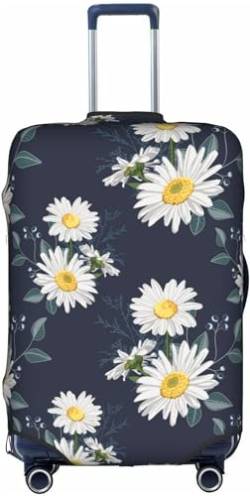 Aotmany Flower Field Herbs Daisy Navy Travel Luggage Cover Fits 18-32 Inch Luggage, Elastic Suitcase Cover Protector with Concealed Zipper for Wheeled Suitcase TSA Approved, Siehe Abbildung, L von Aotmany