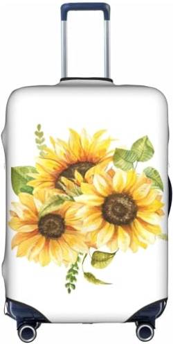 Aotmany Gelbe Sonnenblumen-Reisegepäck-Abdeckung, passend für 45,7 cm, 61 cm, 71,1 cm, 71,1 cm, 81,3 cm, waschbarer Koffer-Schutz, mit verdecktem Reißverschluss, für Rollkoffer, TSA-geprüft, Siehe von Aotmany