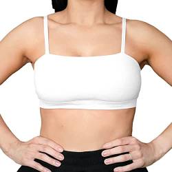 Aoxjox Damen Workout Bandeau Sport BHs Taining Fitness Laufen Yoga Crop Tank Top, A weiß, small von Aoxjox