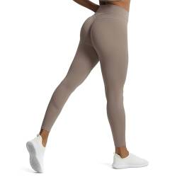 Aoxjox Luna Buttery Yoga-Leggings mit hoher Taille für Damen, Bauchkontrolle, 68,6 cm, Treibholz, 3X-Groß von Aoxjox