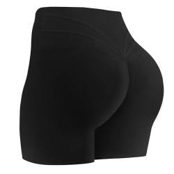 Aoxjox Trinity Workout-Biker-Shorts für Damen, Bauchkontrolle, hohe Taille, Übung, Athletic, Fitnessstudio, Laufen, Yoga-Shorts, 15,2 cm, Schwarz, Klein von Aoxjox