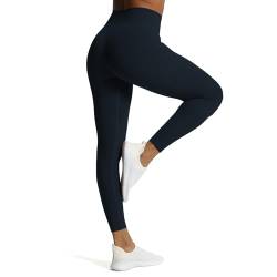 Aoxjox Workout-Leggings mit hoher Taille für Damen, Bauchkontrolle, butterweich, Yoga, Metamorph, tiefer V-Ausschnitt, 68,6 cm, Blaubeer, M von Aoxjox