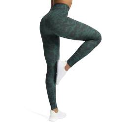 Aoxjox Workout-Leggings mit hoher Taille für Damen, Bauchkontrolle, butterweich, Yoga, Metamorph, tiefer V-Ausschnitt, 68,6 cm, Cloud Dark Green, M von Aoxjox
