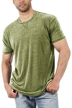 Aoysky Herren Kurzarm T-Shirts Casual Rundhals Tee Shirt Sommer Soft Tops - Gr�n - Mittel von Aoysky