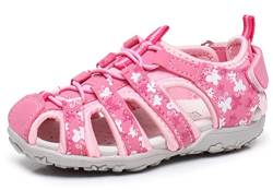 Apakowa Baby Kleine Mädchen Sommer Geschlossene Zehen Athletic & Outdoor Wandern Strandsandalen Sport-Trail-Sandalen für Kinder mit Klettverschluss von Apakowa