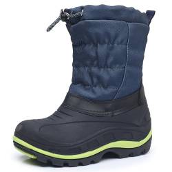 Apakowa Jungen Mädchen Schneestiefel Outdoor Rutschfeste Isolierte wasserdichte Winter Schneestiefel (Farbe : BlackNavy, Größe : 30) von Apakowa