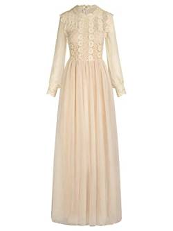 ApartFashion Damen Apart Lace Evening With Tulle Skirt Special Occasion Dress, Weiß, XL EU von ApartFashion