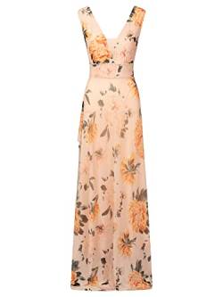 ApartFashion Damen Chiffonkleid Kleid, Apricot-multicolor, 38 EU von ApartFashion