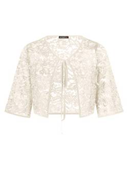 ApartFashion Damen Spitzenbolero Pullover, Creme, S EU von ApartFashion