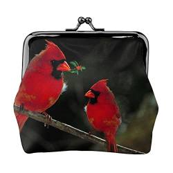 Schöne rote Vögel Damen Mini Münzbörse Leder Geldbörse Tasche für den täglichen Gebrauch und Geschenke von Apbdffjnf