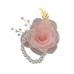 Apooke Handgelenk-Corsage für Hochzeitszeremonie für Brautjungfer Schwester für Brautparty Rosen-Handgelenk-Corsage Handgelenk-Armband mit künstlichen von Apooke