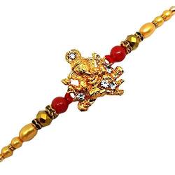 Aport Presents Eleganter Designer Ganesha Ganpati Kundan Meena Raksha Bandhan Geschenkband Moli Armband Stone Pearl Designer Für Brother Bhaiya Mit Roli Tilak Pack #Aport-3114 von Aport Home