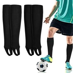 Apricitie 2 Paar Fußball Stutzen, Fußball Sleeves Tubes Fußballstutzen Stegstrümpfe Fussball Stutzen für Herren Damen(schwarz) von Apricitie