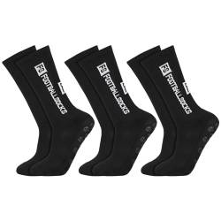 Apricitie 3 Paare Fußballsocken Herren Schwarz Fußball Socken Anti Rutsch Grip Sportsocken Atmungsaktiv Fussball Socken für Fussball Basketball Laufen von Apricitie