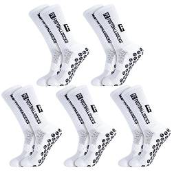 Apricitie 5 Paare Fußball Socken, 39-46 Fußballsocken Anti Rutsch Grip Fußball Socken Sportsocken für Herren Damen Fussball Basketball Laufen von Apricitie