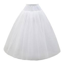 Aprildress Damen Petticoat Unterrock Lang Weiß Tüll Fluffy Crinoline Underskirt für Brautkleid Hochzeit Kleid DE-PPT026 von Aprildress