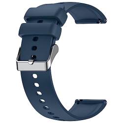 Aptkdoe P66D/P66E Silikon Uhrenarmbänder, Schnell lösbare Wasserdichte Weiche Uhrenarmbänder mit Silberner Edelstahlschnalle, Kompatibel mit Sportuhren Armbändern(Blau 22mm) von Aptkdoe
