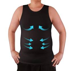 Aptoco Kompressions-Shirts für Männer Body Shaper Abnehmen Unterhemd Tank Top für Gynäkomastie Mann Weste, Schwarz, XL von Aptoco