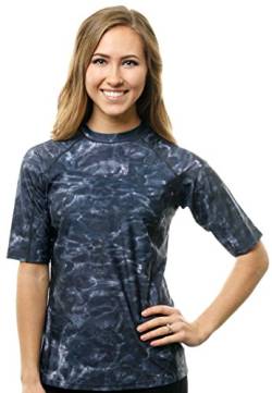 Aqua Design Rashguard Schwimm-Shirts für Damen, LSF 50+, kurzärmelig, Rashguard Shirt - Schwarz - 4X-Large von Aqua Design