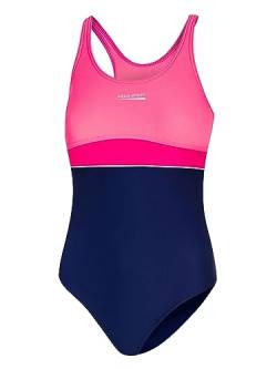 Aqua Speed Badeanzug Mädchen Kinder 10/11 Jahre | Fashion Swimsuit | UV Mädchenbadeanzug schön | Swimsuits Once Piece Kids | Swimwear Sport | 43 Navy - Raspberry - Coral | Emily von Aqua Speed