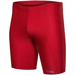 Aqua Speed Badehosen modern Herren + gratis eBook | Badebekleidung UV | Enge Schwimmhosen | Schwimmbekleidung Knielang Training | Long, Gr. XL, rot von Aqua Speed