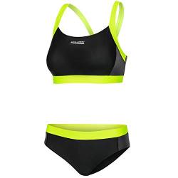 Aqua Speed Bikini Set für Damen | Two Piece Swimsuit | Swimwear | Zweiteilige Badebekleidung für Frauen | Schwimmbikini | Bikinis for Women | Zweiteiler | Schwarz-Hellgrün, Gr. 38 | Naomi von Aqua Speed