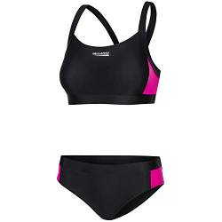 Aqua Speed Bustier Bikini Damen | Zweiteilige Badebekleidung Sport | Zweiteiler | 2-Piece Swimsuit | Schwimmbikini Mädchen Frauen | sportliche Bademode | Schwarz-Rosa, Gr. 36 | Naomi von Aqua Speed