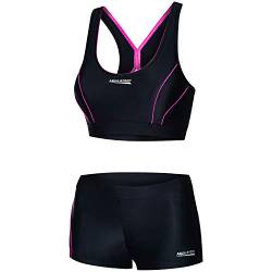 Aqua Speed Damen Bikini Set | Sportbikini | Zweiteiler | Bikinis Sport | 2-Piece Swimsuit Women | Bademode für Frauen Mädchen | Schwimmbekleidung schwarz-rosa | Gr. 36, 19 Black - Pink | Fiona von Aqua Speed