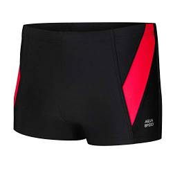 Aqua Speed Enge Schwimmhose + gratis eBook | Herren Wettkampf Badehose |Badebekleidung | UV Schwimmbekleidung kurz schwarz Rot | Gr. XXXL | Logan von Aqua Speed