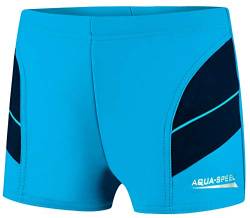 Aqua Speed Enge Schwimmhose für Jungs + gratis eBook | Kinder Badehose Jungen | Kinderbademode | UV Kastenbadehose | 24. Blau Navy Gr. 146 | Andy von Aqua Speed