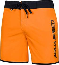 Aqua Speed Herren Badehose lang + gratis eBook | Badeshorts Männer | Lange Schwimmhose | Beachvolleyball Schwimmbekleidung | Gr. M, Orange | Evan von Aqua Speed