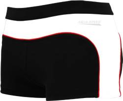 Aqua Speed Kastenbadehose Herren + gratis eBook | UV Schwimmhose | Retro Badehose Badepants | Badebekleidung | 15 Schwarz Weiß, Gr. L | Grant von Aqua Speed