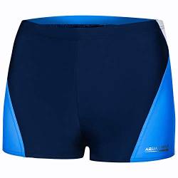 Aqua Speed Kurze Enge Badehose für Herren + gratis eBook | Schwimmhose | UV Mens Swimwear | Sport Kastenbadehose | Alex, Gr. XL, 452 Navy White Blue von Aqua Speed