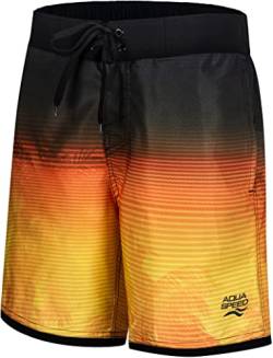 Aqua Speed Nolan Herren Badeshorts | Bermudashorts | Badehose | Strandhose | Schwimmhose, Farbe:Noland Schwarz/Gelb, Größe:M von Aqua Speed