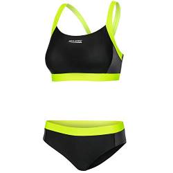Aqua Speed Sport Bikini Set für Damen | Two Piece Swimsuit | Womens Swimwear | Zweiteilige Badebekleidung | Bademode Zweiteiler für Frauen | Bikinis | Schwarz-Hellgrün, Gr. 36 | Naomi von Aqua Speed