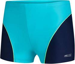 Aqua Speed UV Badehose für Kinder Jungs eng + gratis eBook | Retro Schwimmhose Jungen | Training Badebekleidung Gr. 128 | 24. Turquoise Blau | Leo von Aqua Speed