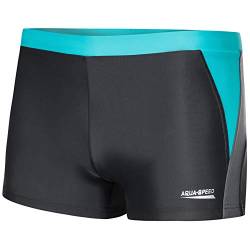 Aqua Speed für Wassersportler Männer + gratis eBook | Trainings Schwimmbekleidung Herren | Wettkampf | Dario, Gr. XL, 32 Grey Light Grey Turquoise von Aqua Speed