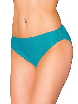 Aquarti Damen Bikini Hose mit mittelhohem Bund, Farbe: Petrolgrün, Größe: 40 von Aquarti