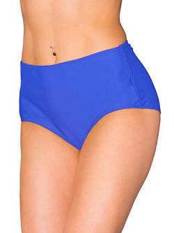 Aquarti Damen Bikinihose Bikini-Slip mit Hohem Bund, Farbe: Kornblumenblau, Größe: 40 von Aquarti