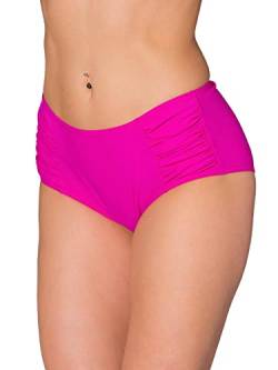 Aquarti Damen Bikinihose Hotpants mit seitlichen Raffungen, Farbe: Pink, Größe: 38 von Aquarti