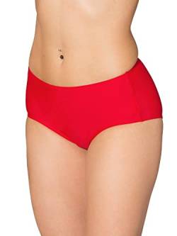 Aquarti Damen Bikinihose mit Mittelhohem Bund, Farbe: Rot, Größe: 36 von Aquarti