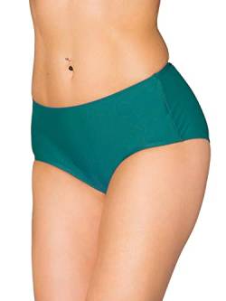 Aquarti Damen Bikinihose mit Mittelhohem Bund, Farbe: Smaragdgrün, Größe: 36 von Aquarti