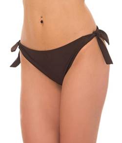 Aquarti Damen Bikinihose seitlich zum Binden Hüftslip in schönen Unifarben, Farbe: Braun, Größe: 36 von Aquarti