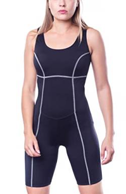 Aquarti Damen Schwimmanzug mit Bein Geschlossener Rücken, Farbe: Schwarz, Größe: 40 von Aquarti