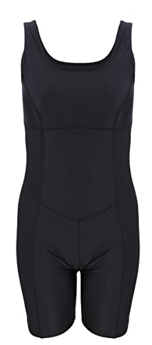 Aquarti Damen Schwimmanzug mit Bein Geschlossener Rücken, Farbe: Schwarz/Nähte Schwarz, Größe: 38 von Aquarti