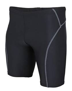 Aquarti Herren Badehose Knielang Schwimmhose Jammer, Farbe: Schwarz/Grau, Größe: XXL von Aquarti