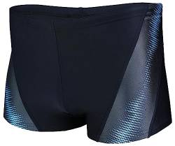 Aquarti Herren Badehose Kurz Sportlich Streifen, Farbe: 19002 Schwarz/Blau, Größe: 8XL von Aquarti