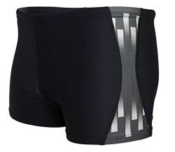 Aquarti Herren Badehose Kurz Sportlich Streifen, Farbe: Schwarz/Grau, Größe: XL von Aquarti