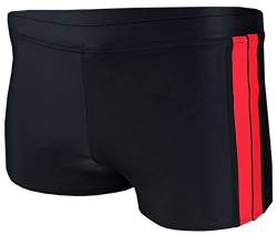 Aquarti Herren Badehose Kurz mit Kontrastpaspel, Farbe: 1413 B - Schwarz/Rot, Größe: XXL von Aquarti