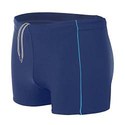 Aquarti Herren Badehose Kurz mit Kontrastpaspel, Farbe: Dunkelblau/Blau, Größe: 4XL von Aquarti